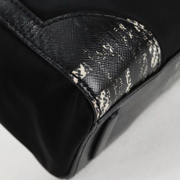 PRADA Hand Bag Nylon Leather 2way Black Silver Auth 116542AM - Picture 5 of 16